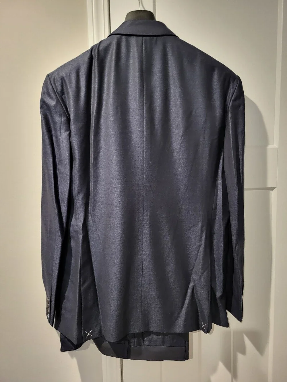 Versace Men's Dark Navy Double-Breasted Suit Jacket & Pants Set Size 58
